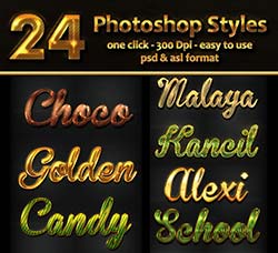24个炫酷质感强的PS样式：24 Photoshop Text Effect Styles